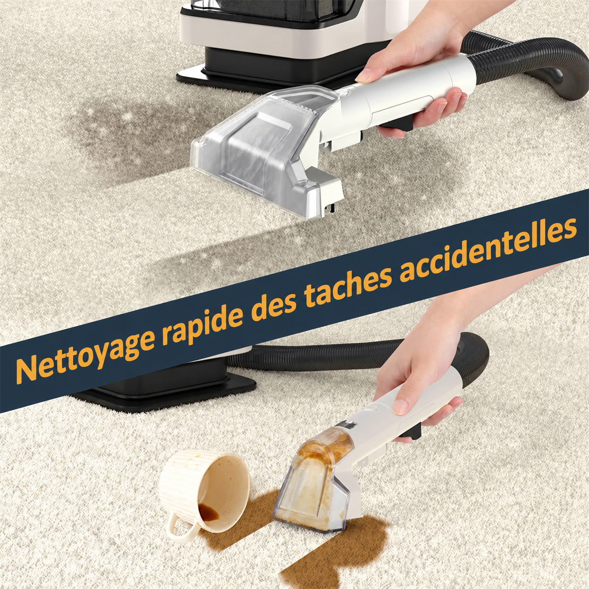 450 W Portable Spot Cleaner – 11 kPa Suction for Carpets and Sofas