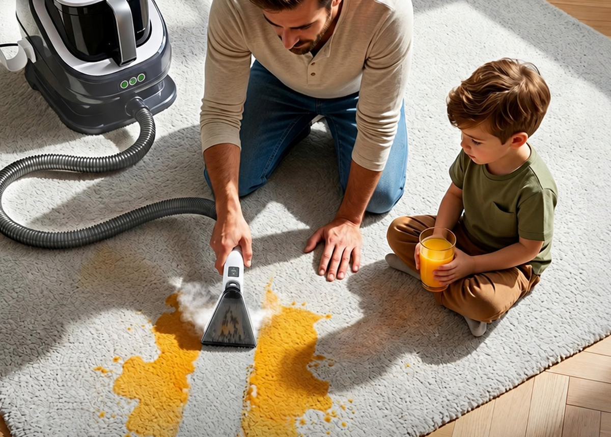 1300 W Carpet and upholstery steam cleaner – 13 kPa suction