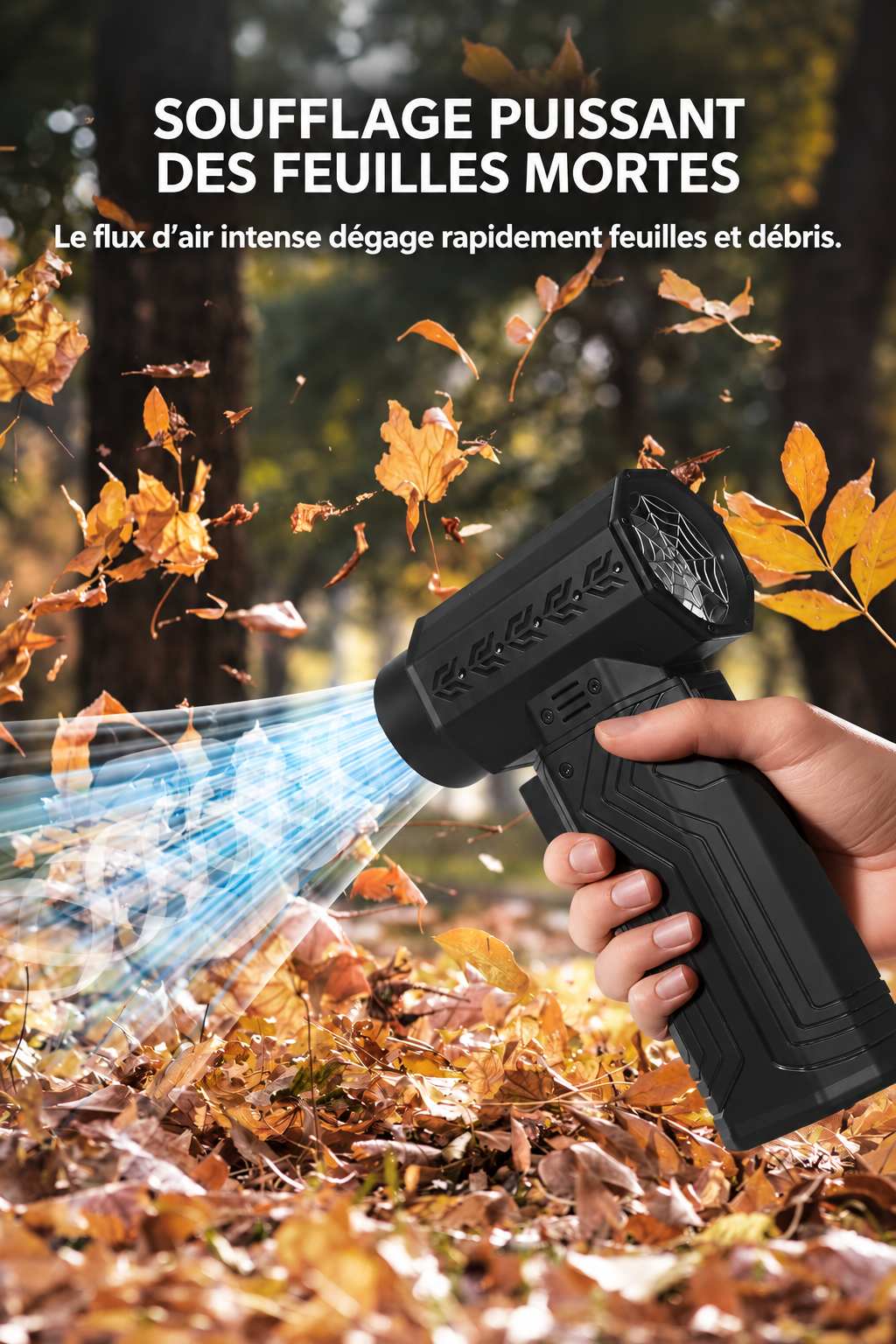 Turbo-Lüfter – Kabelloses Gebläse 420 W, bis zu 70 m/s