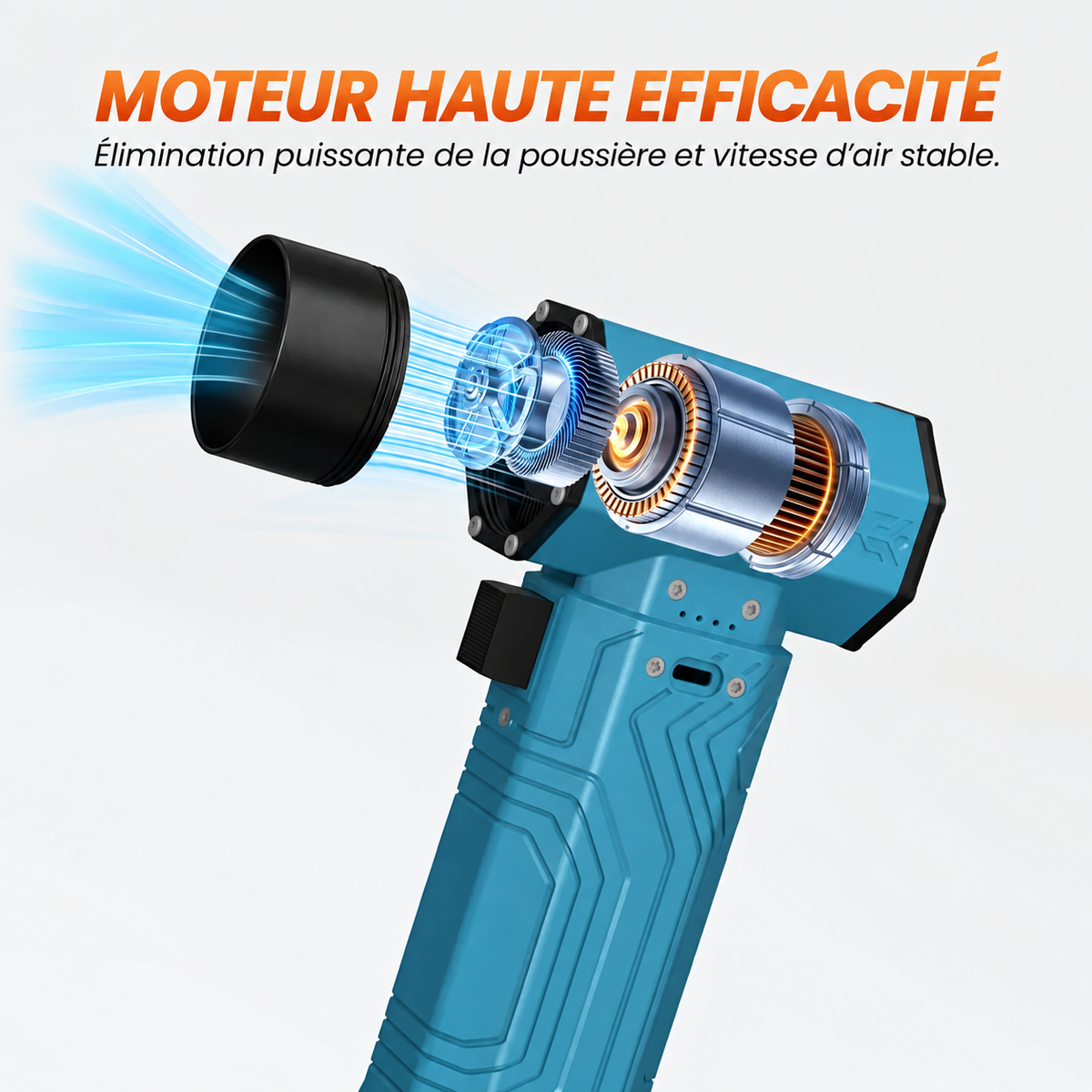 Turbo-Lüfter – Kabelloses Gebläse 420 W, bis zu 70 m/s
