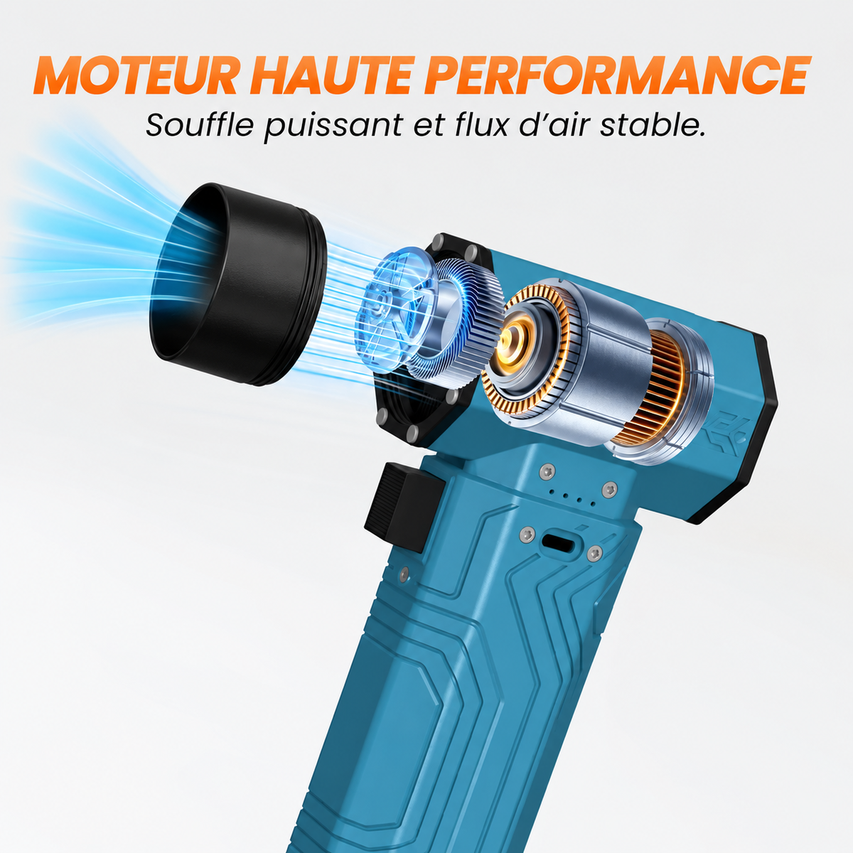 Turbo-Lüfter – Kabelloses Gebläse 420 W, bis zu 70 m/s