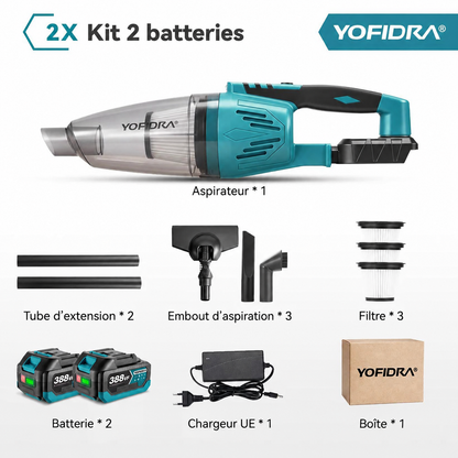YOFIDRA 4-en-1 – Aspirateur Sans Fil 12 kPa