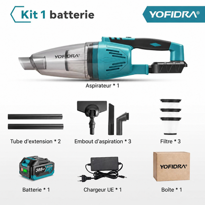 YOFIDRA 4-en-1 – Aspirateur Sans Fil 12 kPa