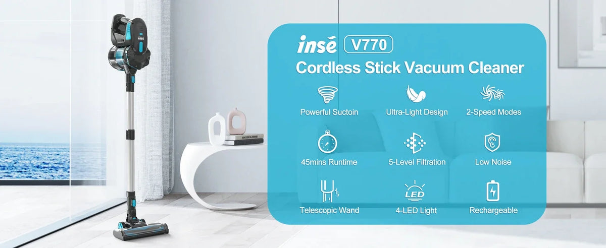 INSE V770 – Aspirateur Balai Sans Fil 20 kPa