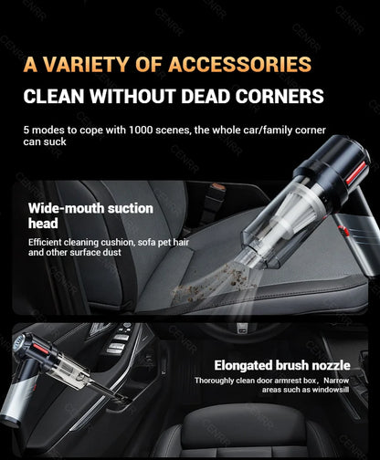 CENRR – Mini Aspirateur Voiture Sans Fil & Souffleur