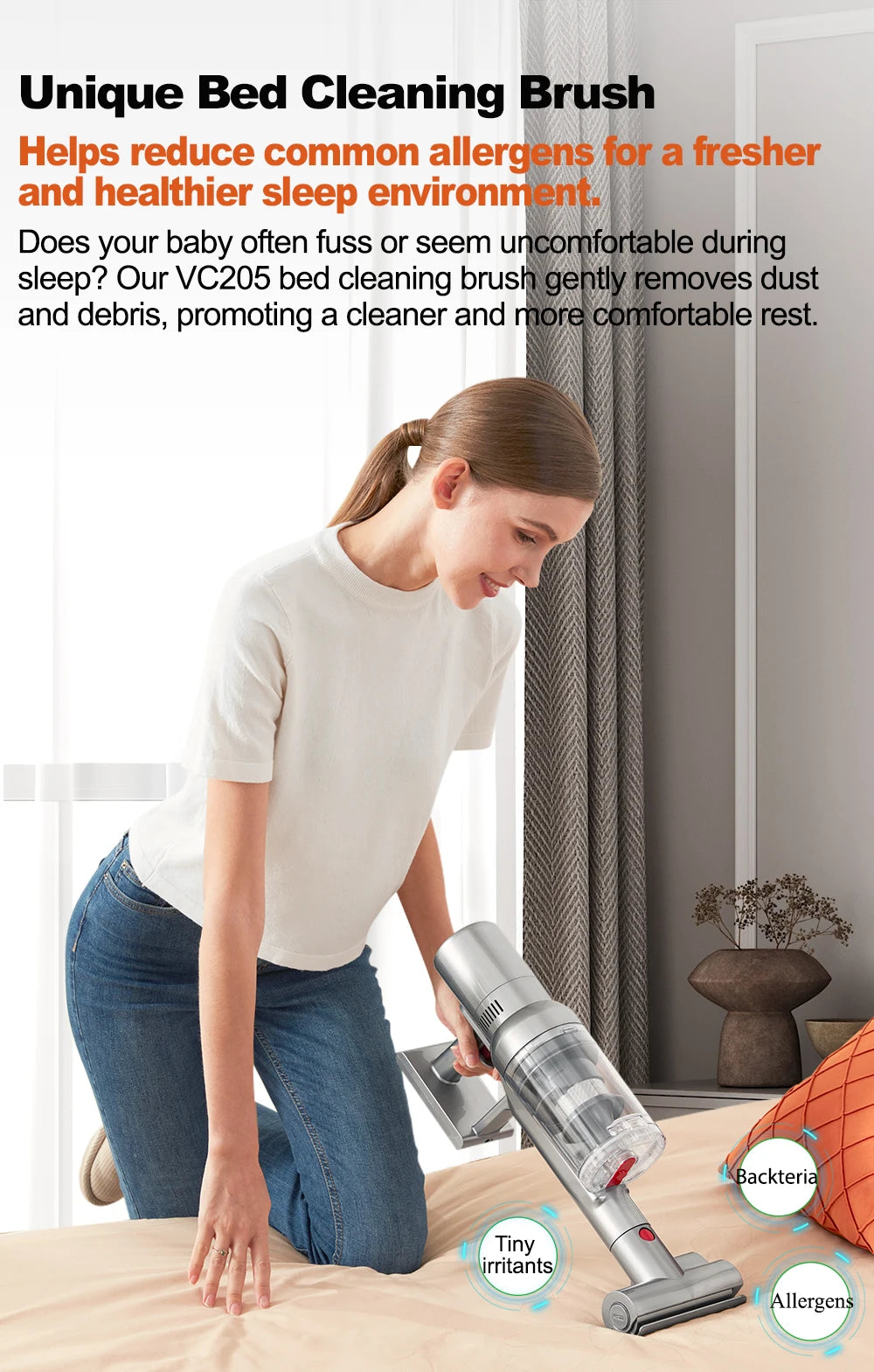 VC205 – Aspirateur Balai Sans Fil 27 kPa