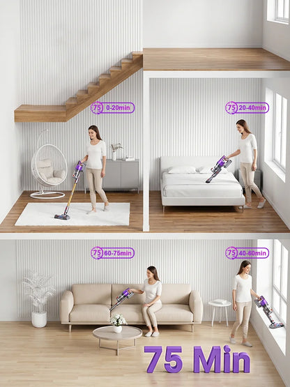 Tdyon Nova – Aspirateur balai sans fil 70 kPa, autonomie jusqu’à 75 min