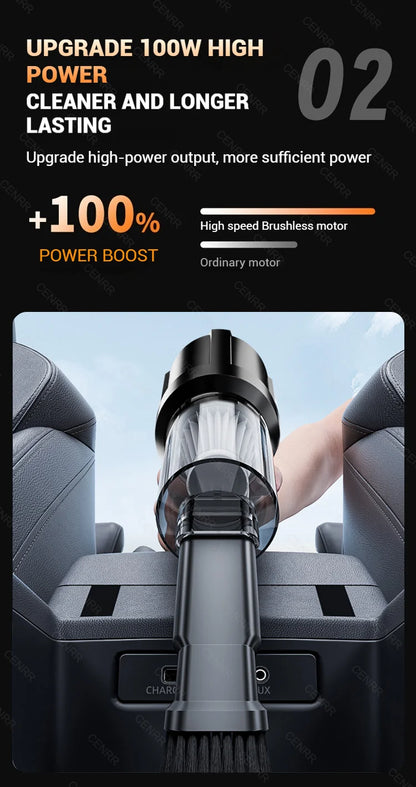 CENRR – Mini Aspirateur Voiture Sans Fil & Souffleur