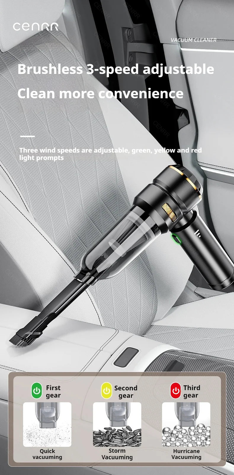 CENRR – Aspirateur Voiture Sans Fil Portable