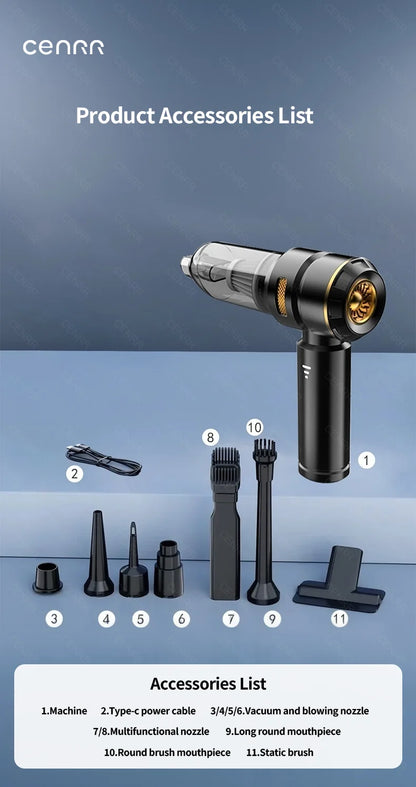 CENRR – Aspirateur Voiture Sans Fil Portable