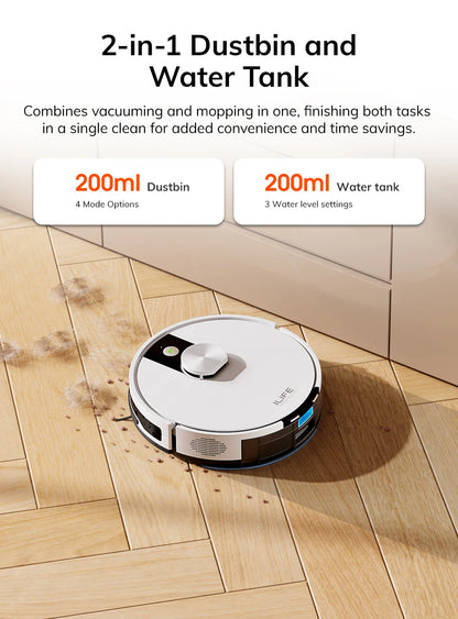 ILIFE A12 Pro – Robot Aspirateur Laveur 3000 Pa avec Station
