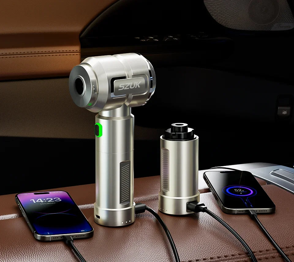 Kabelloser Handstaubsauger – Saug- und Blasfunktion mit LED