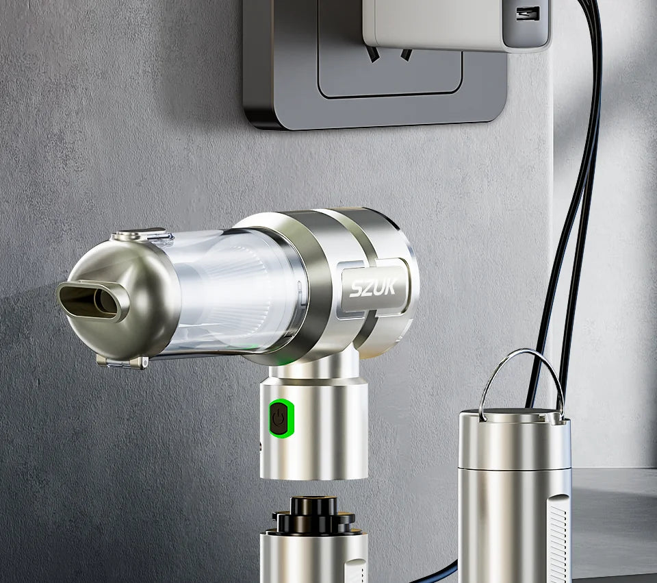 Kabelloser Handstaubsauger – Saug- und Blasfunktion mit LED
