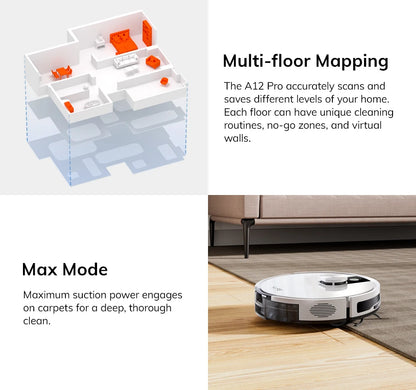 ILIFE A12 Pro – Robot Aspirateur Laveur 3000 Pa avec Station