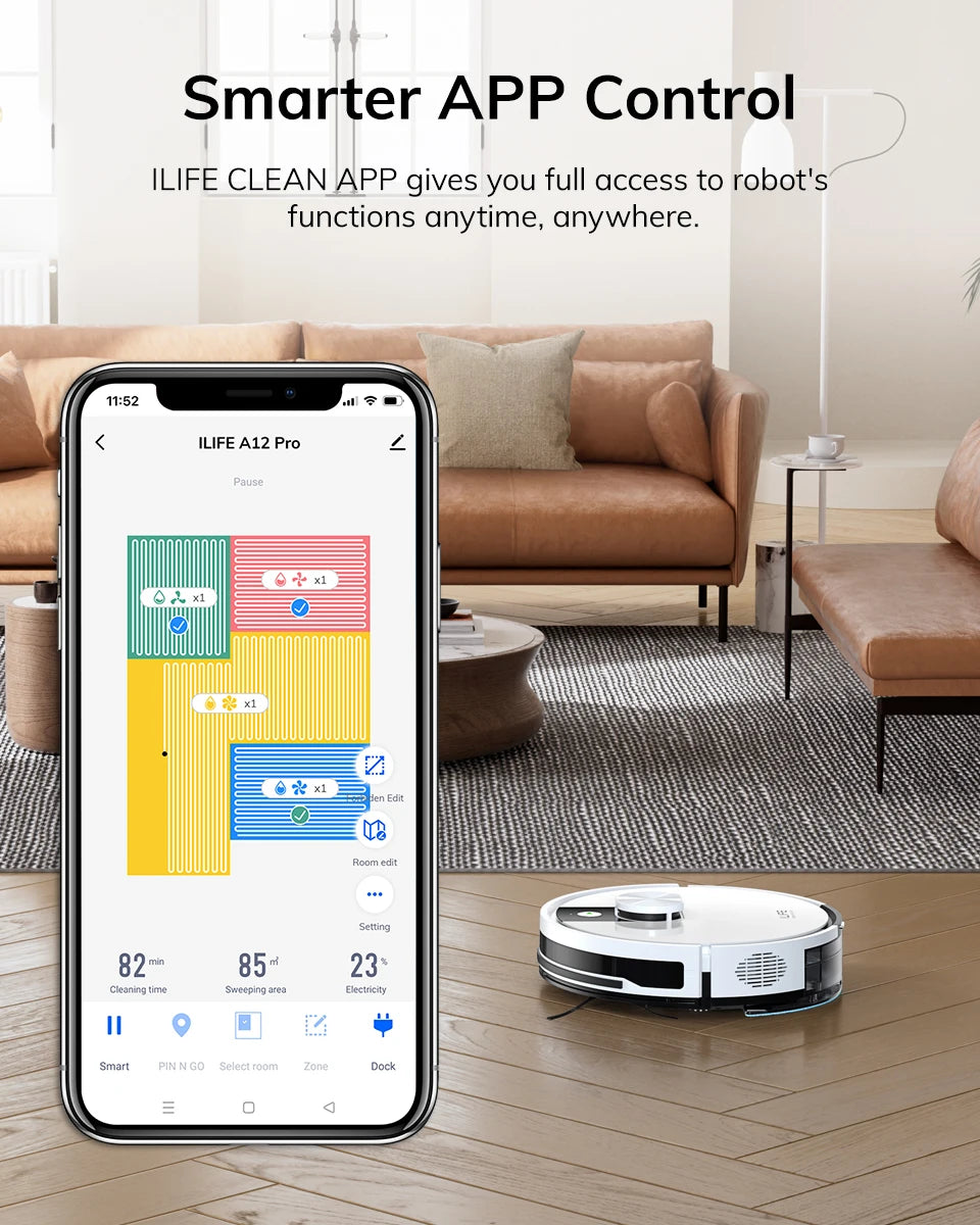 ILIFE A12 Pro – Robot Aspirateur Laveur 3000 Pa avec Station