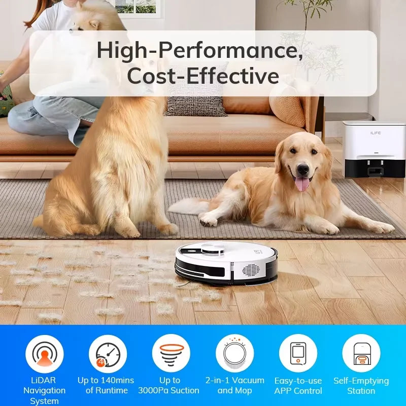 ILIFE A12 Pro – Robot Aspirateur Laveur 3000 Pa avec Station