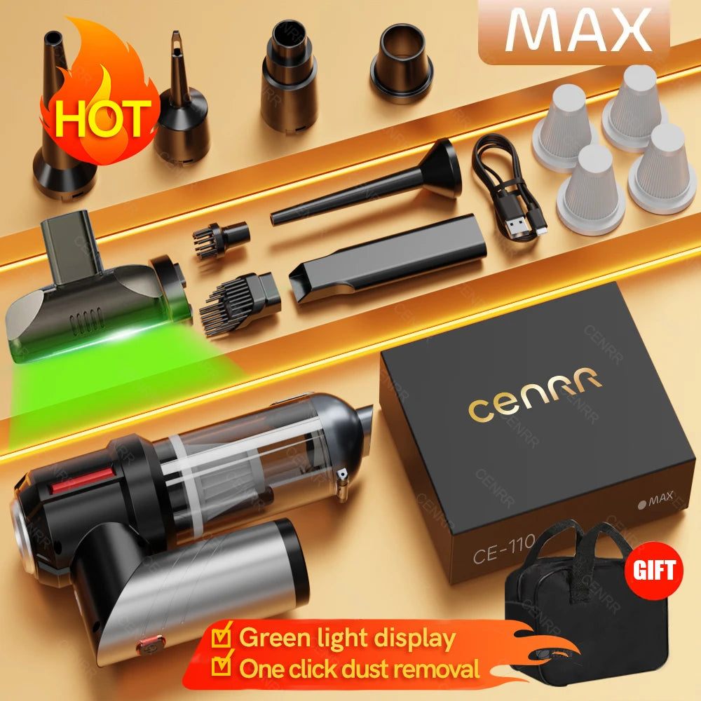 CENRR – Mini Aspirateur Voiture Sans Fil & Souffleur