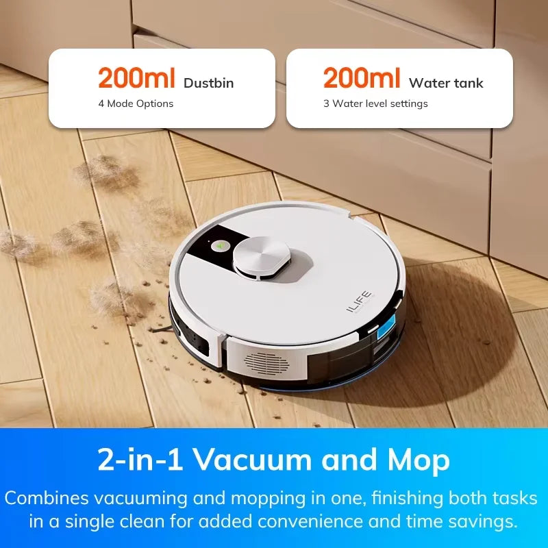 ILIFE A12 Pro – Robot Aspirateur Laveur 3000 Pa avec Station