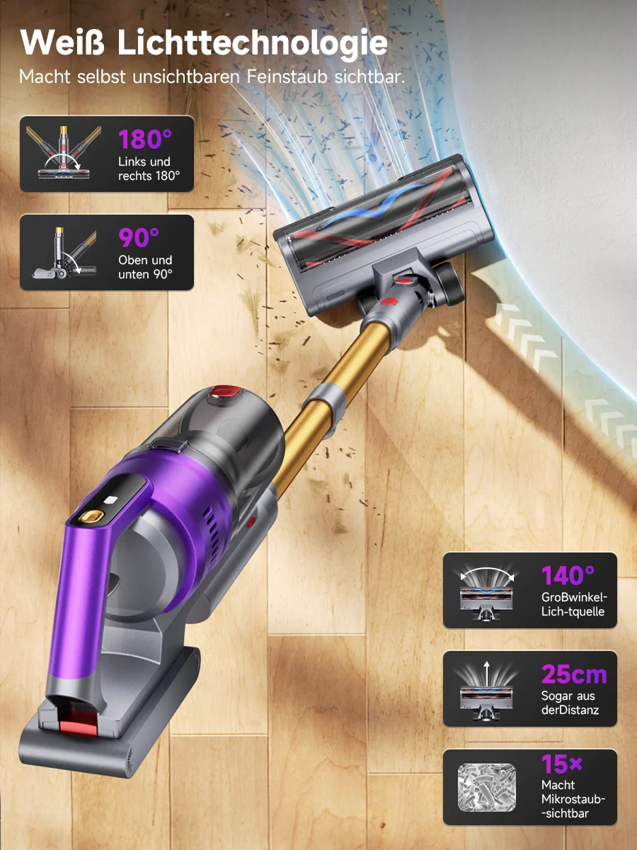 Tdyon Nova – Aspirateur balai sans fil 70 kPa, autonomie jusqu’à 75 min