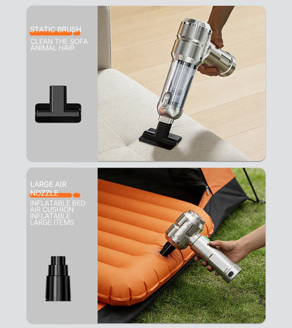 Kabelloser Handstaubsauger – Saug- und Blasfunktion mit LED
