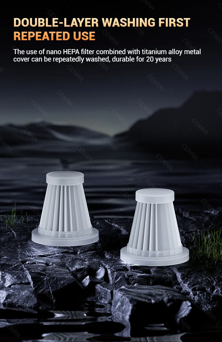 CENRR – Mini Aspirateur Voiture Sans Fil & Souffleur
