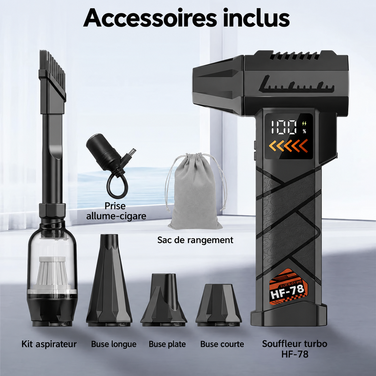 HFX04 – accessoires inclus en français
