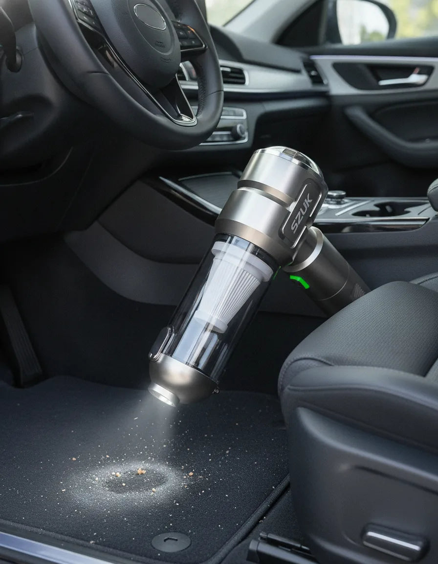 Aspirateur Voiture SZUK : Puissance Sans Fil & Souffleur LED